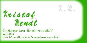 kristof mendl business card